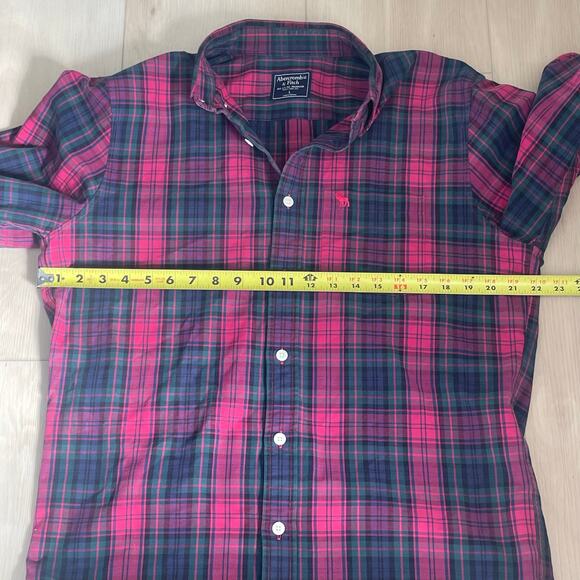 Abercrombie & Fitch Men’s Button-Down Preppy  Plaid Shirt Size Large - Picture 6 of 9